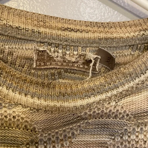 Vintage Textured Knit Sweater XXL Neutral Earth Tone Grandpa Cozy Pre Loved - Picture 9 of 14